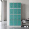 15039 5 kovova satni skrinka 12 boxu 90 x 40 x 185 cm cylindricky zamek seda ral 7035