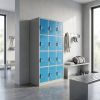 15030 4 kovova satni skrinka 12 boxu 90 x 40 x 185 cm otocny zamek seda ral 7035