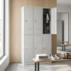 45176 2 kovova satni skrinka 6 boxu 90 x 45 x 185 cm otocny zamek svetle seda ral 7035