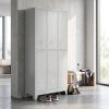 50274 3 kovova satni skrinka 6 boxu 90 x 45 x 195 cm pevne nohy cylindricky zamek svetle seda ral 7035