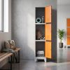 50568 6 kovova satni skrinka 3 boxy 38 x 45 x 195 cm pevne nohy cylindricky zamek svetle seda ral 7035
