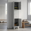 50442 4 kovova satni skrinka 3 boxy 38 x 45 x 195 cm pevne nohy otocny zamek svetle seda ral 7035