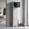 50547 2 kovova satni skrinka 4 boxy 38 x 45 x 195 cm pevne nohy cylindricky zamek svetle seda ral 7035