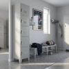 51090 7 kovova satni skrinka 5 boxu 38 x 45 x 196 5 cm nastavitelne nozky otocny zamek svetle seda ral 7035