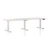 Výškově nastavitelný stůl OfficeTech Long, 240 x 80 cm, bílá podnož, bílá